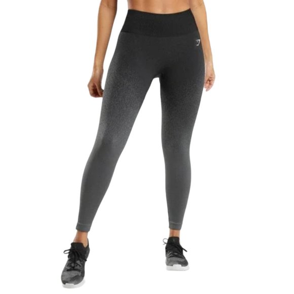 Gymshark Adapt Ombre Seamless Leggings - Black/Grey - Small - Picture 1 of 10